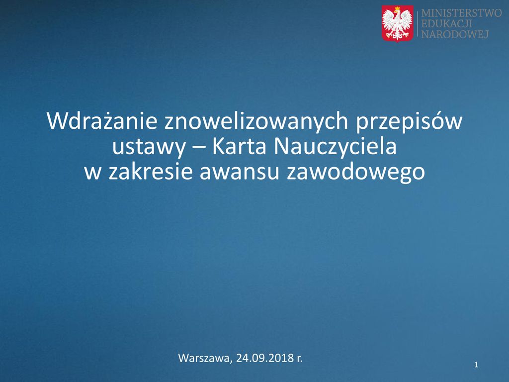 Wdrażanie znowelizowanych przepisów ustawy Karta Nauczyciela ppt